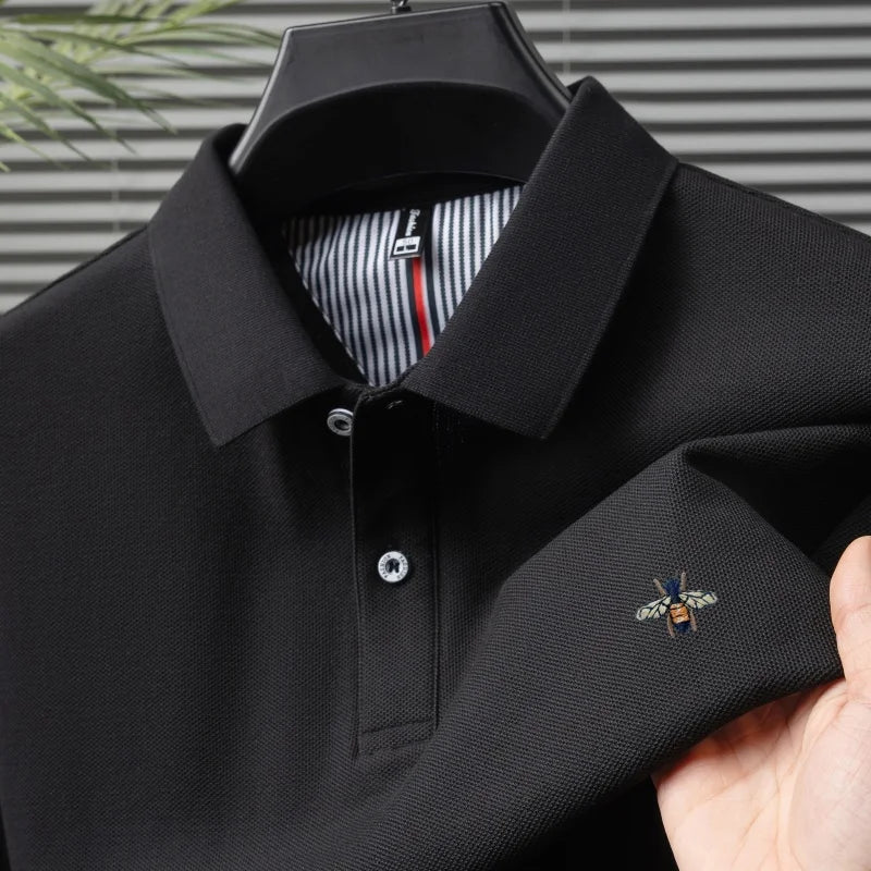 100% pure cotton men's short sleeved summer new luxury golf polo shirt high-quality brand exquisite embroidery design T-shirt to