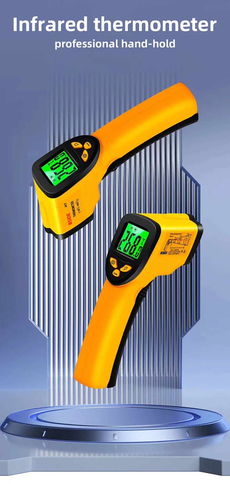 Digital Infrared Thermometer -50-550C Non-Contact Digital Laser Thermometer Gun For Meat Buffalo Milk BBQ Cooking Thermometer