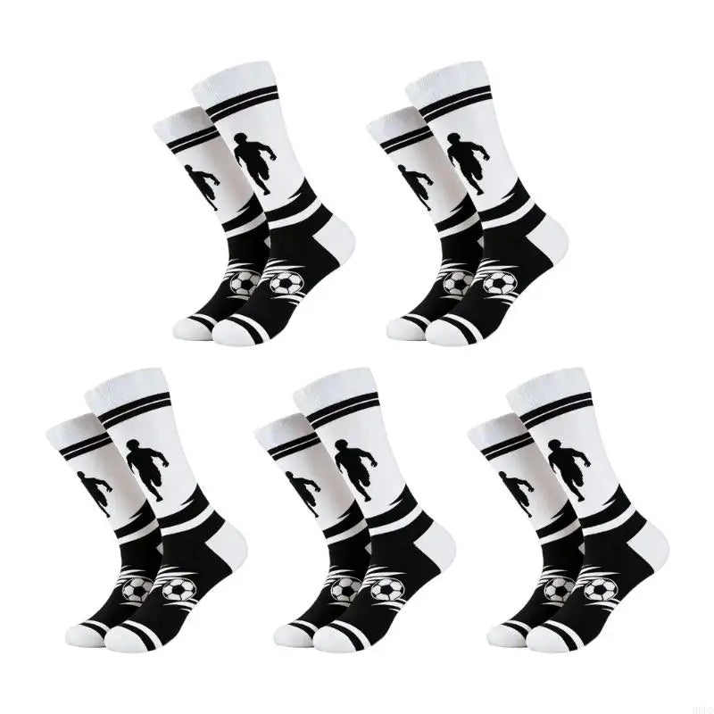 5 Pair Practical Breathable Sock Football Stockings Suitable for Reduce Fatigue and Improve Athletic Performances 69HD