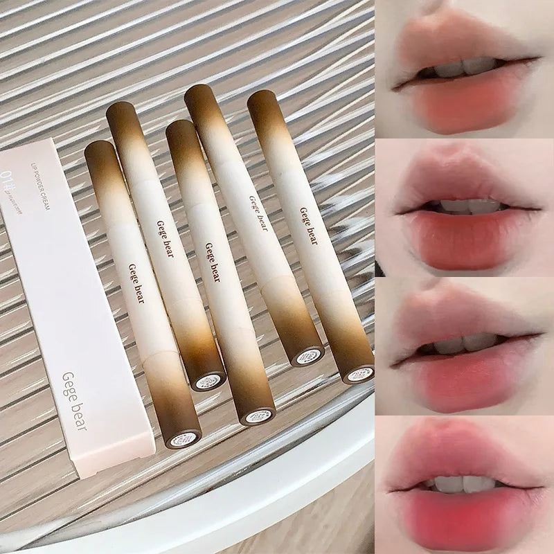 Gege Bear Velvet Matte Lip Powder Cream — Soft Velvet Finish, Natural-Looking and Skin-Tone Enhancing, Long-Lasting,