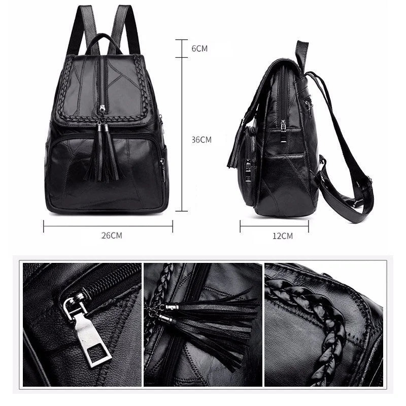 Women's Designer Backpack Casual Shoulder Bags For Women High Quality Leather Backpacks Female School Bags For Teenage Girls Sac