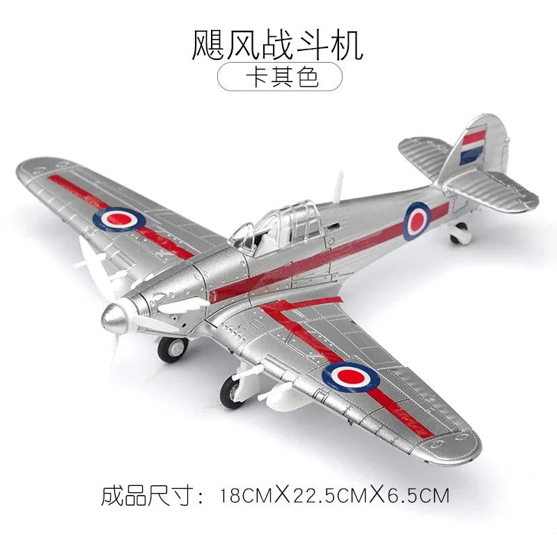 1/48 WWII Fighter Model Pirate Mustang Spitfire Hurricane BF109 4D Assemble Aircraft Plastic DIY Airplane Toy Building Kits