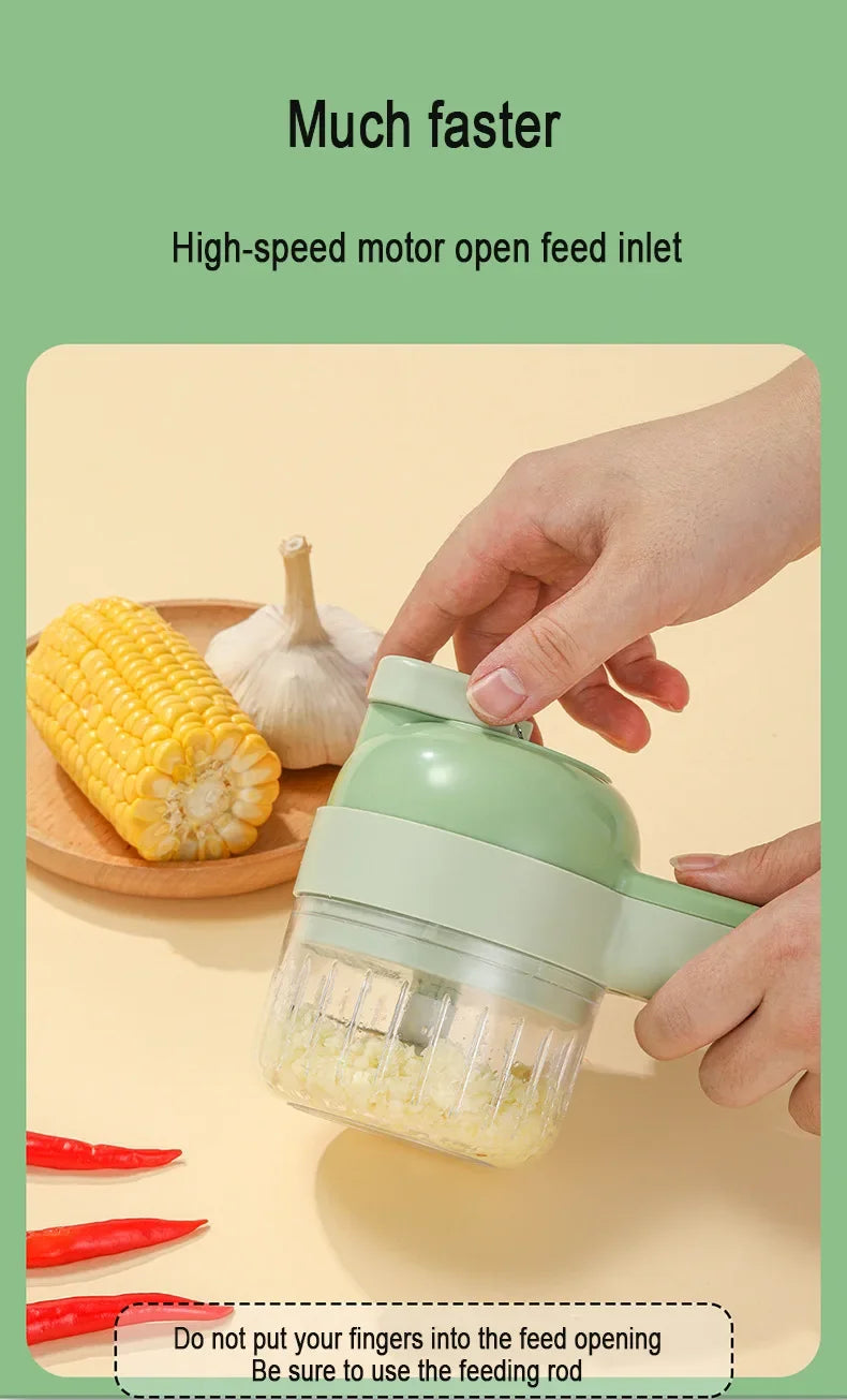 4-in-1 Handheld Fully Automatic Electric Vegetable Slicer, Peeler, Portable Multi-functional Kitchen Tool Blender, Wall Breaker