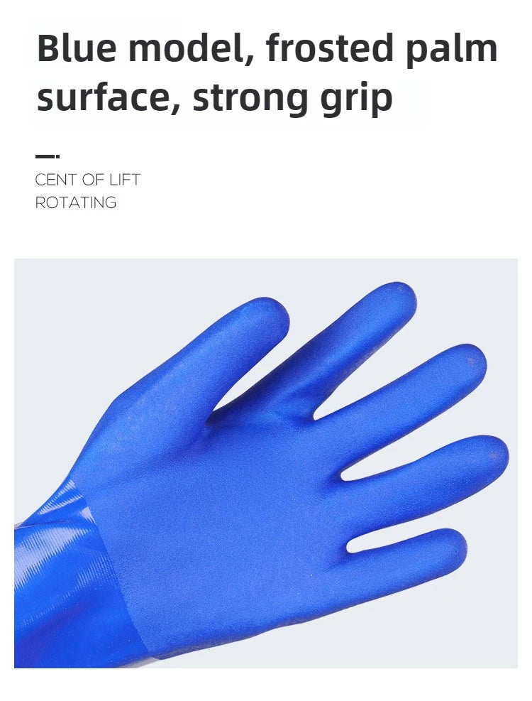 Warm fishing gloves, dishwashing, car washing, lengthened, non-slip, wear-resistant, waterproof, labor protection gloves