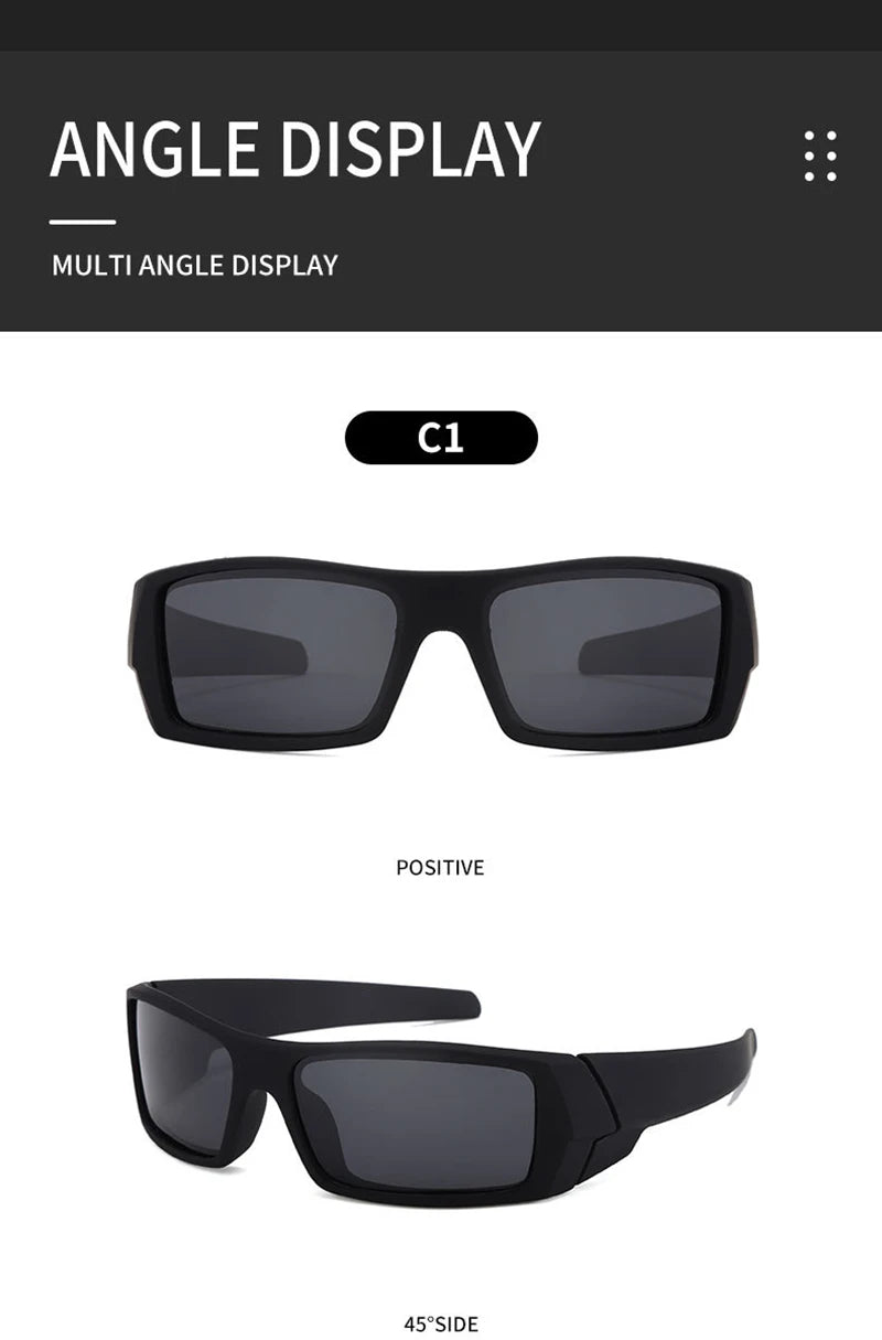 Polarized Sunglasses For Sports Sunglasses Trendy Retro Rectangular Wrap Around Vintage Uv380 Eye Protection Fishing Glasses