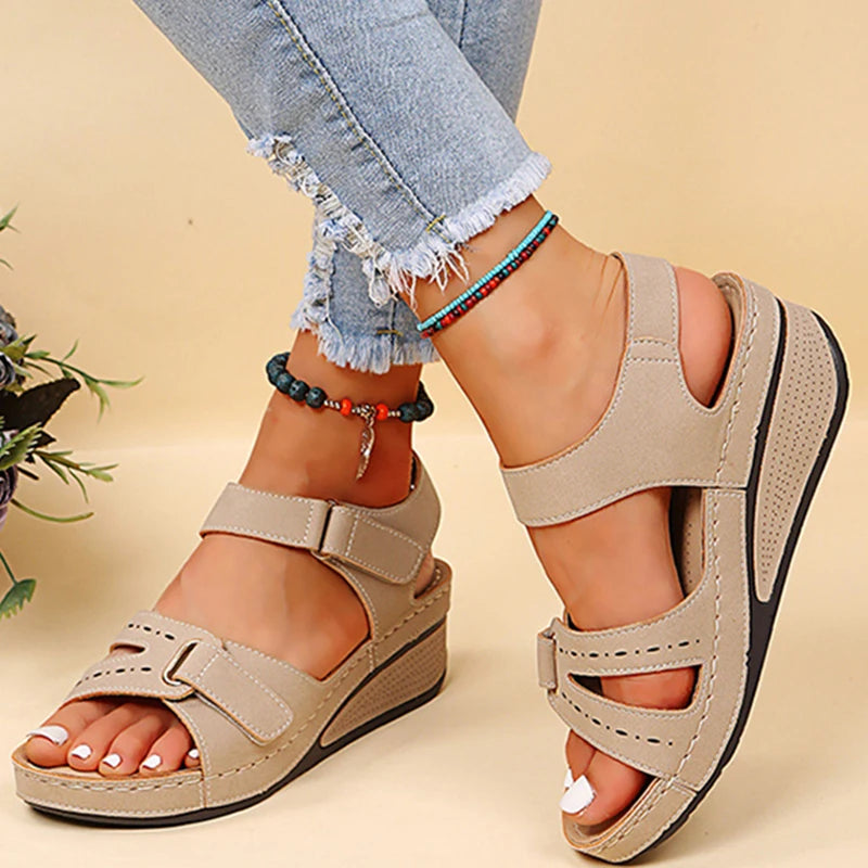 Fashion Women's Summer Shoes Wedge Walking Shoes Beach Women's Sandals Comfortable Elegant Female Footwear Zapatos De Mujer