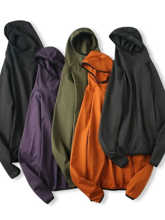 Unisex Outdoor Mountain Series Loose Fit Hoodie Thin Bubble Hooded Sweatshirt Breathable Long Sleeve T-Shirt for Teens