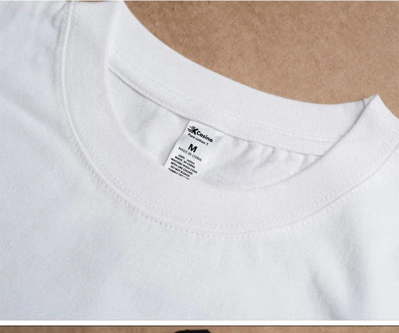 Men Women 100% Cotton  T-shirt Solid Color Trend Leisure Short Sleeve Black White Gray High Quality Heavy Fabric Loose T Shirt