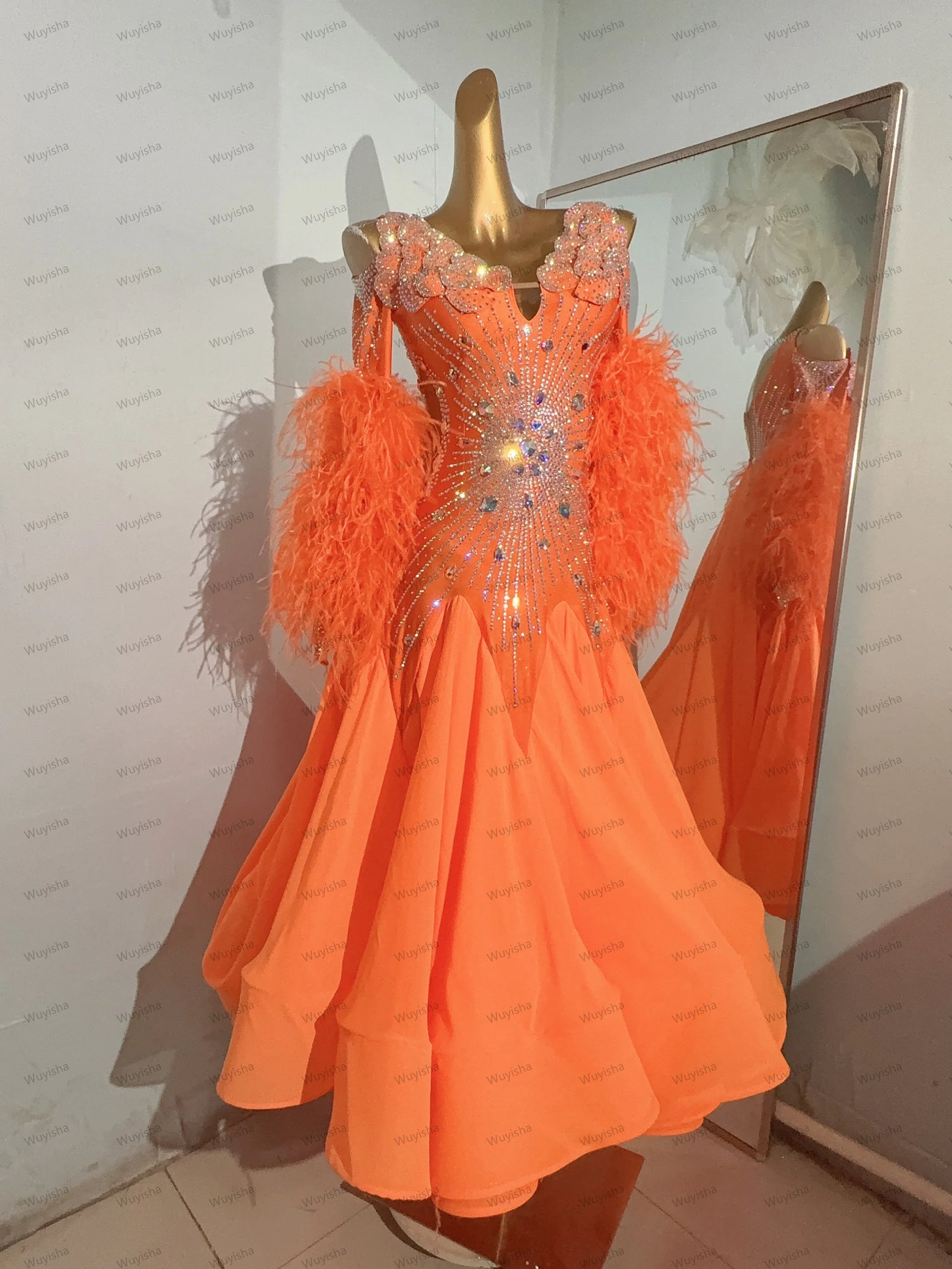 Ballroom dance dress for women, modern dance dress, ladies' clothing, waltz dance costume  2433