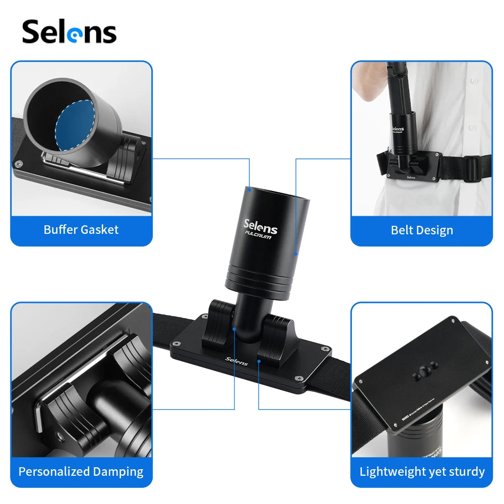 Selens Camera Gimbal Belt, Gimbal Stabilizer Weight Support Hip Belt Waist Mount for Long Standing Filming Compatible