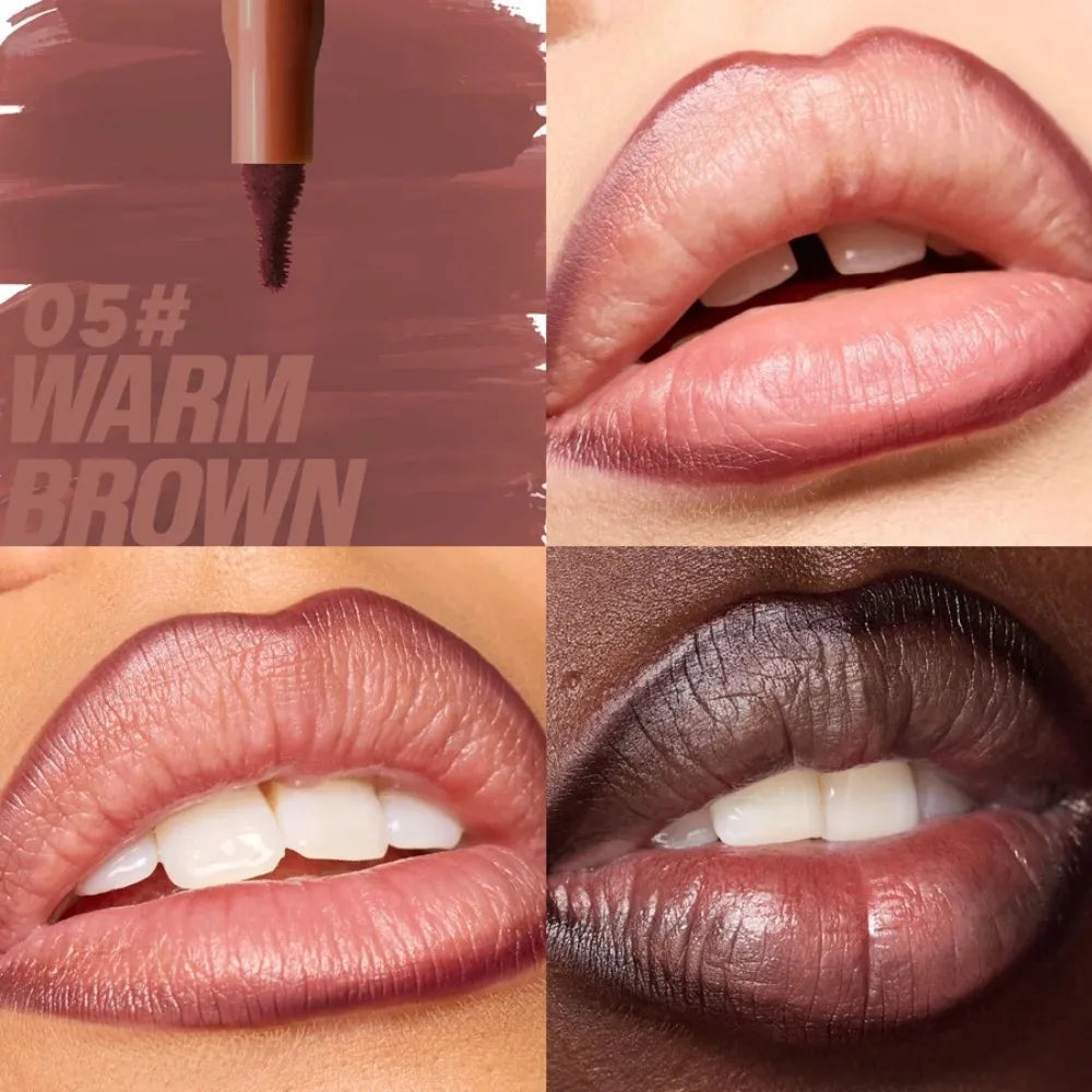 Matte Velvet Lipliner Pencil Red Nude Contour Tint Lipstick Waterproof Lasting Non-stick Cup Moisturising Lip Contour Pen Makeup