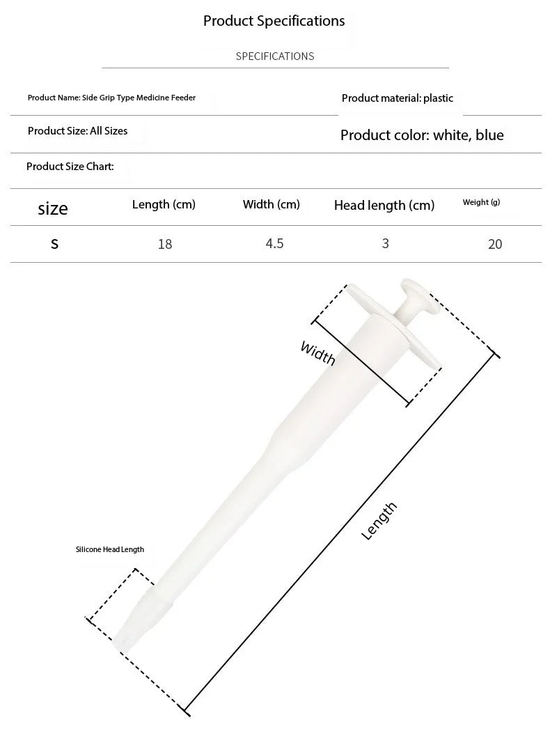 Pet Pill Syringe with Silicone Tip Side Grip Pet Pills Shooter Tablets Dispenser Popper Medical Feeding Tool for cats Dogs