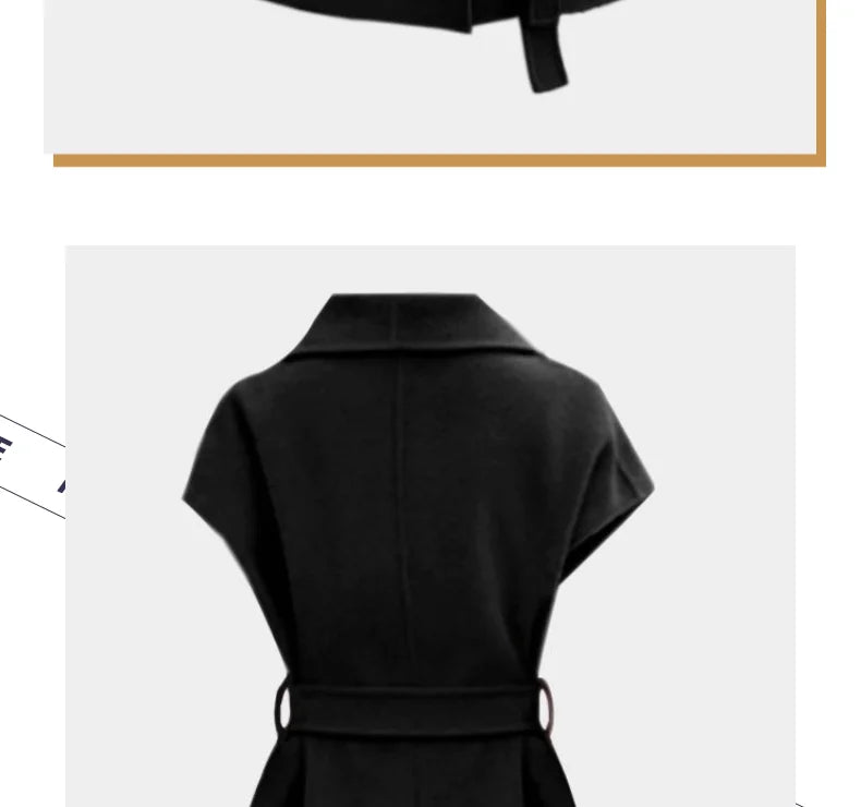 Fashion Wool Vest for Women Autumn and Winter Double-Sided Wool Mid-length Waistcoat Coat Elegant Female Horse Clip Tops Jacket