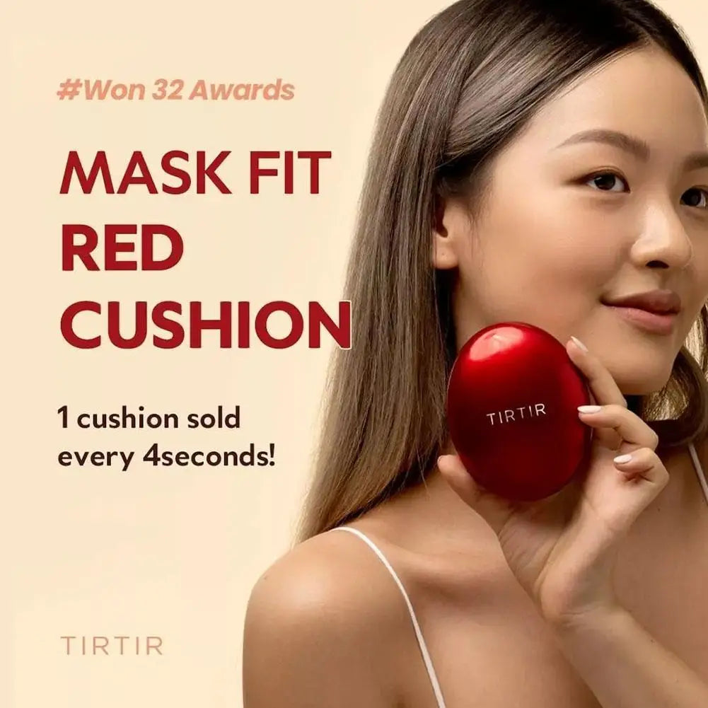 NEW For TIRTIR Mask Fit Red Cushion Foundation Long-Lasting Lightweight Buildable Coverage Finish Korean Cushion Foundation Care