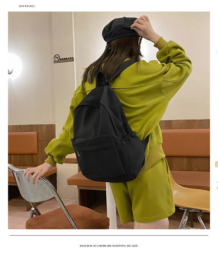 Fashion Canvas Backpack for Women Anti-theft School Shoulder Bag for Teenage Girls New Style Female School Backpack
