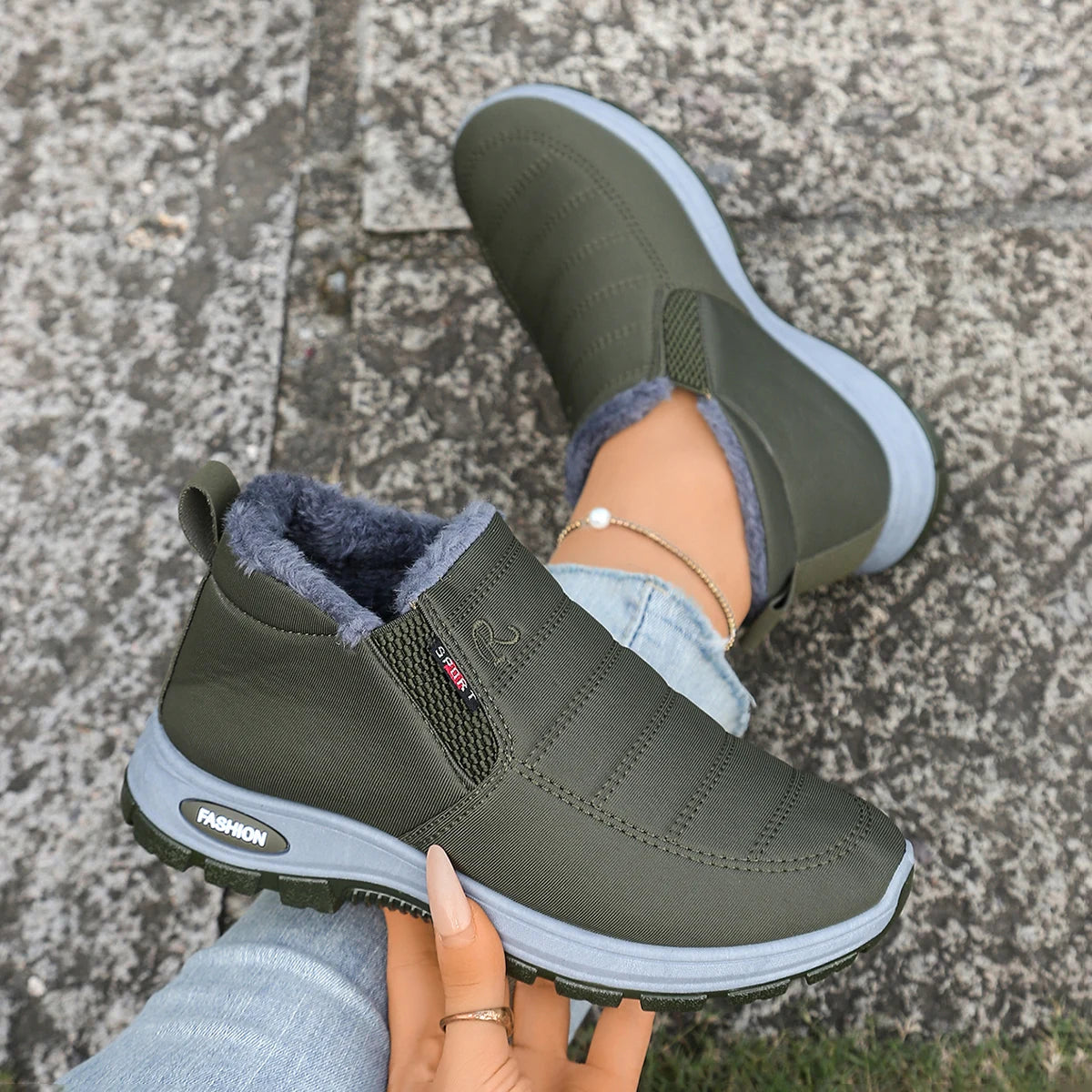 Women's Shoes, Women's Sports Shoes, Fleece and Thickened Boots, Lightweight Soft-Soled Women's Snow Boots