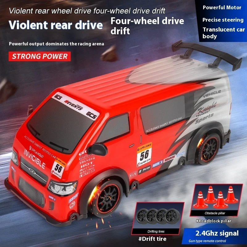 Rc Car 1:24 High-Speed Drift Minivan Cool Lighting Four-Wheel Drive Off-Road Competitive Model Electric Remote Control Car