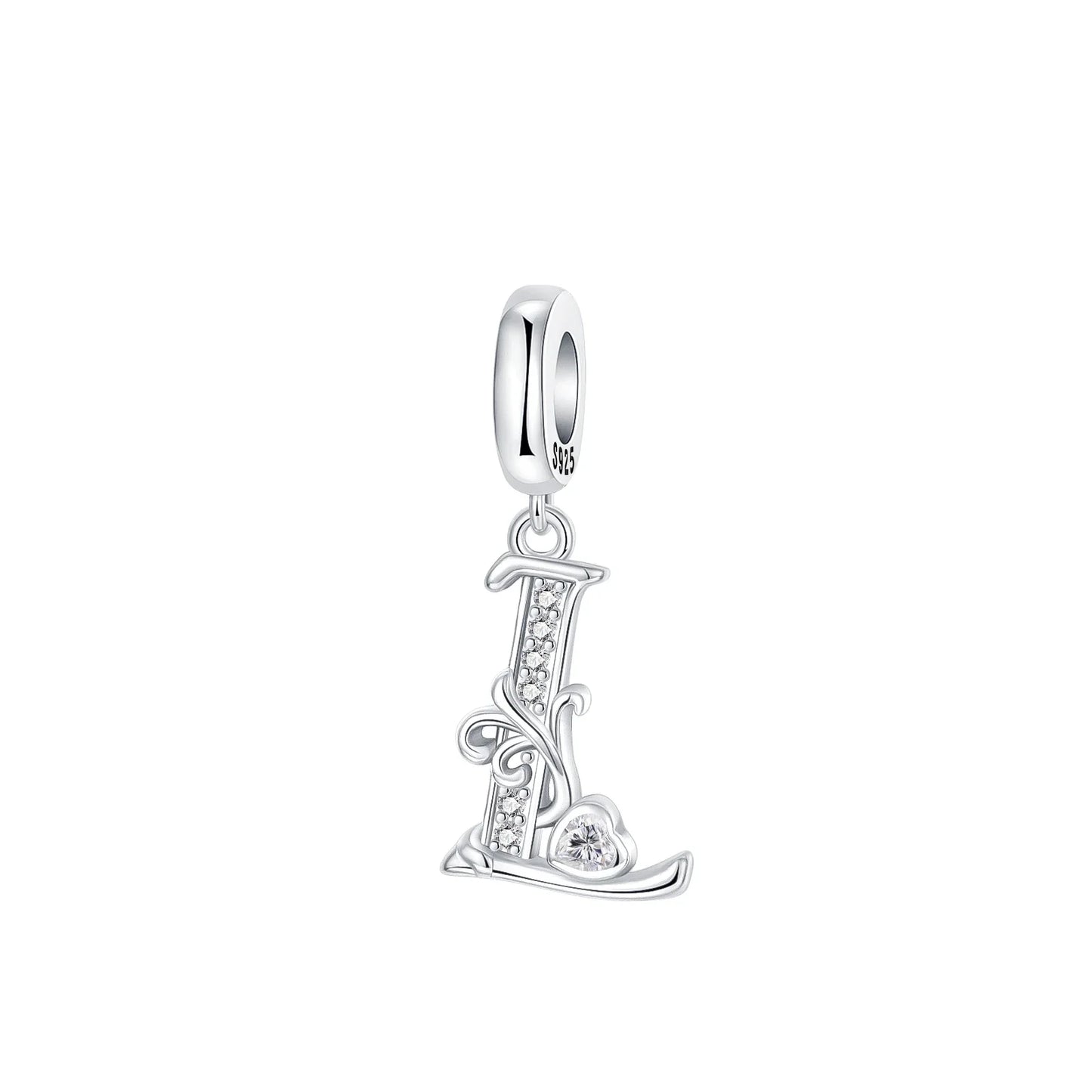 925 Sterling Silver Full series of A-Z letters pendant Charms For Original  Bracelet Charm Necklace Diy Female Jewelry