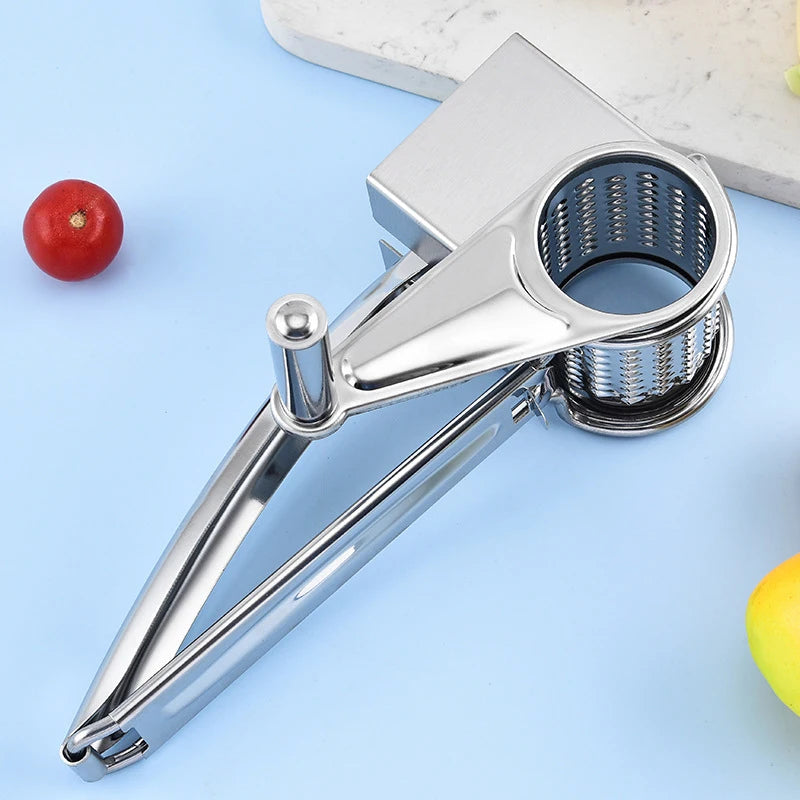 Handheld Rotary Cheese Grater Cheese Hand Grater Kitchen Craft Stainless Steel Cheese Vegetable Grater Shredder With Handle