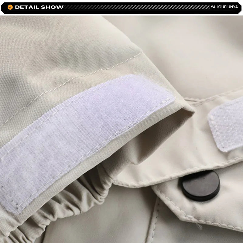 2026Winter Men Outwear Fleece Warm Removable Hooded Hiking Jacket Men Outdoor Windproof Casual Fashion Jacket Coat Male Clothing