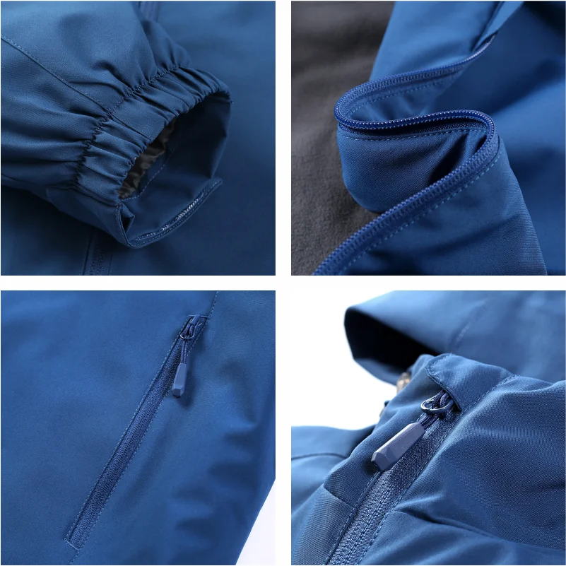 Men's Winter Inner Fleece Waterproof Jacket Custom Printing Embroidery Logo Outdoor Windbreaker Hiking Camping Thermal Coat 4xl