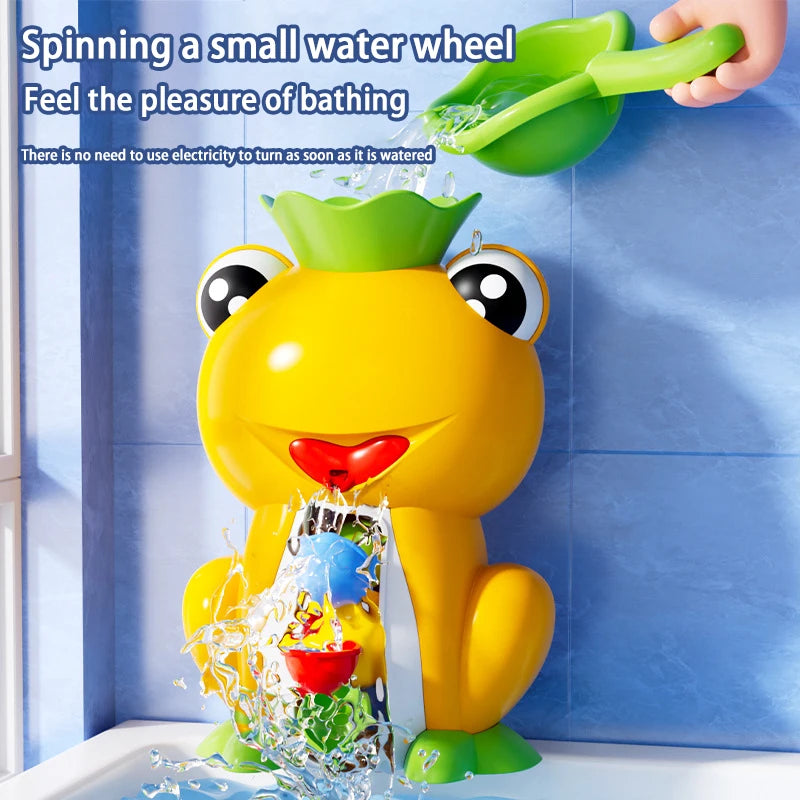 Baby Bath Toys, Children Playing In Water, Frog Water Wheel, Bathroom Bath, Bath Fun Toys