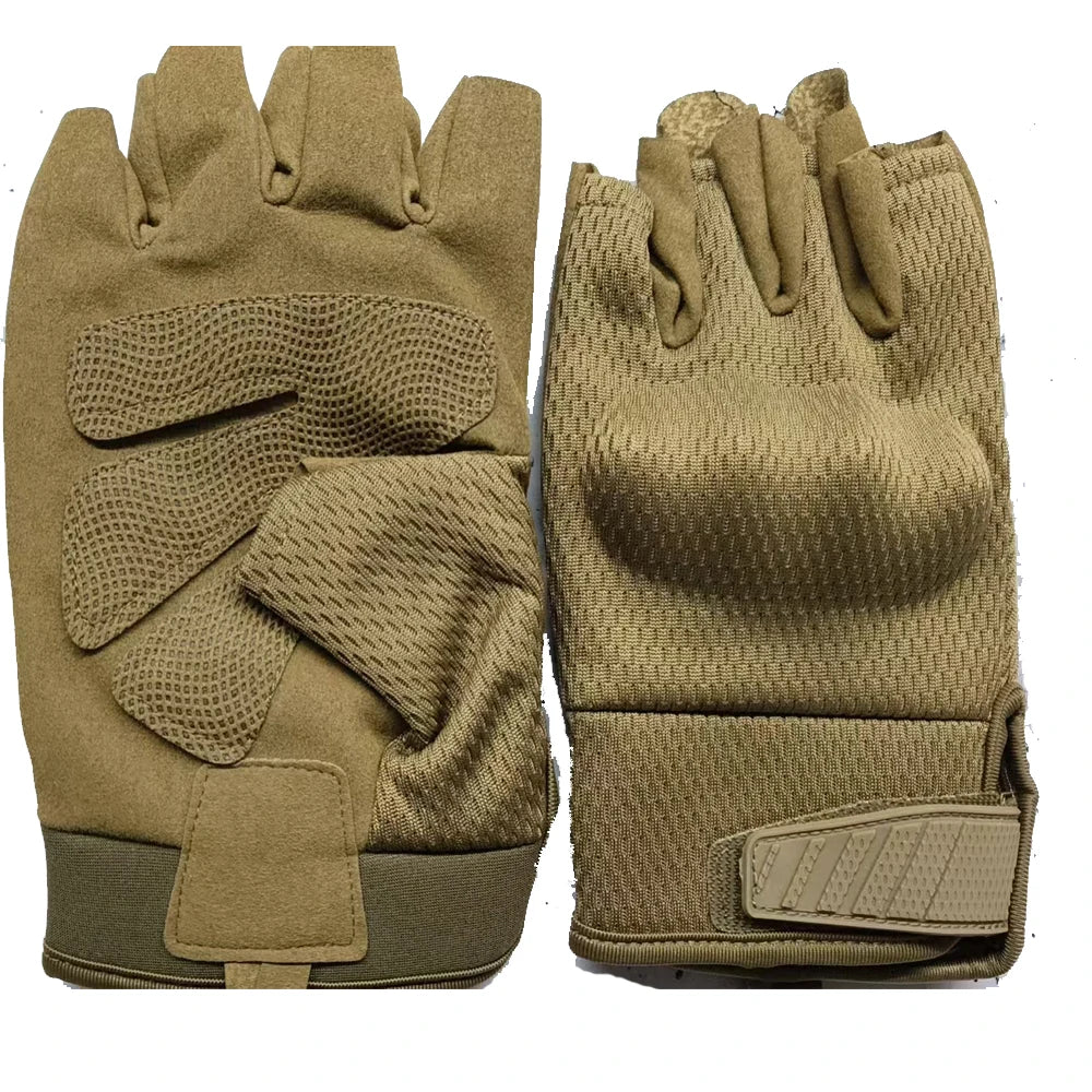 Men's Tactical Touch Screen Half Finger Gloves Compatible Combat Shooting Hunting Outdoor Sports Work Mittens Gloves