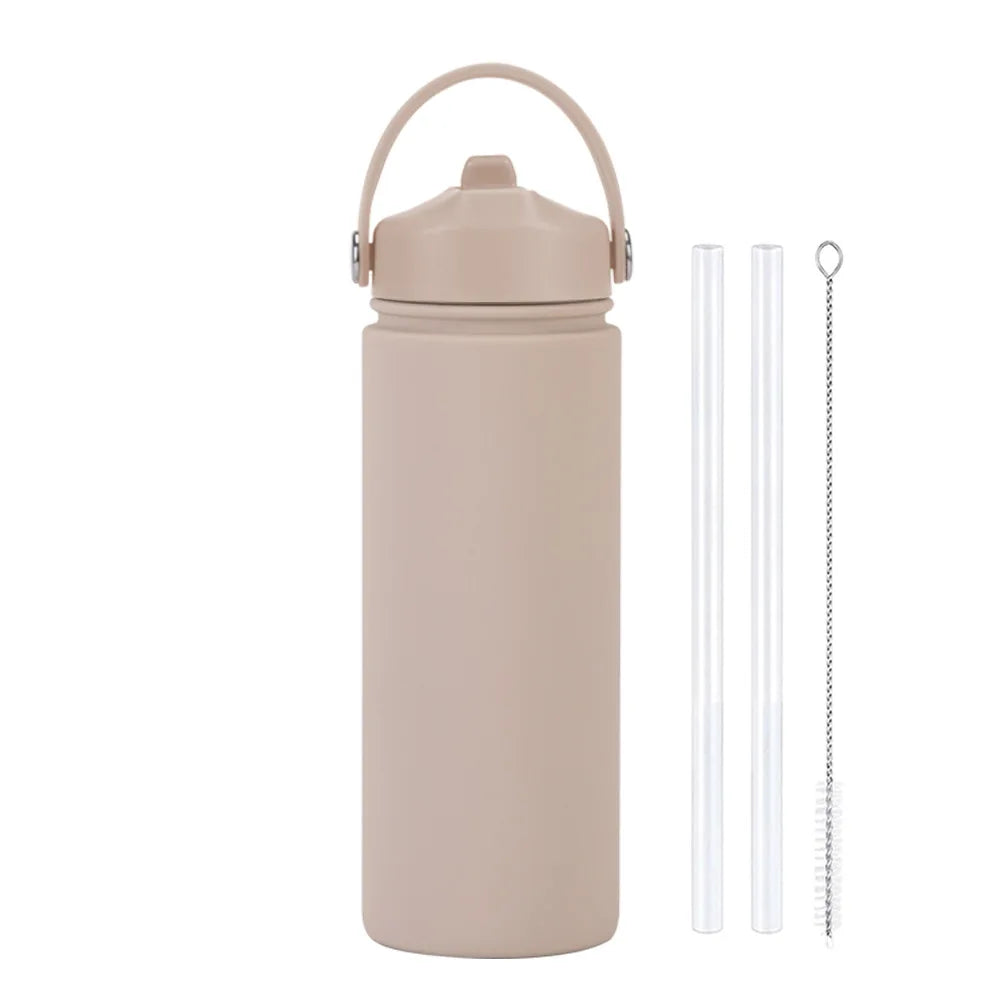 Insulated Water Bottle 500ml Custom Text/Logo - 304 Steel, 24H Cold, Office & Gym Essentials