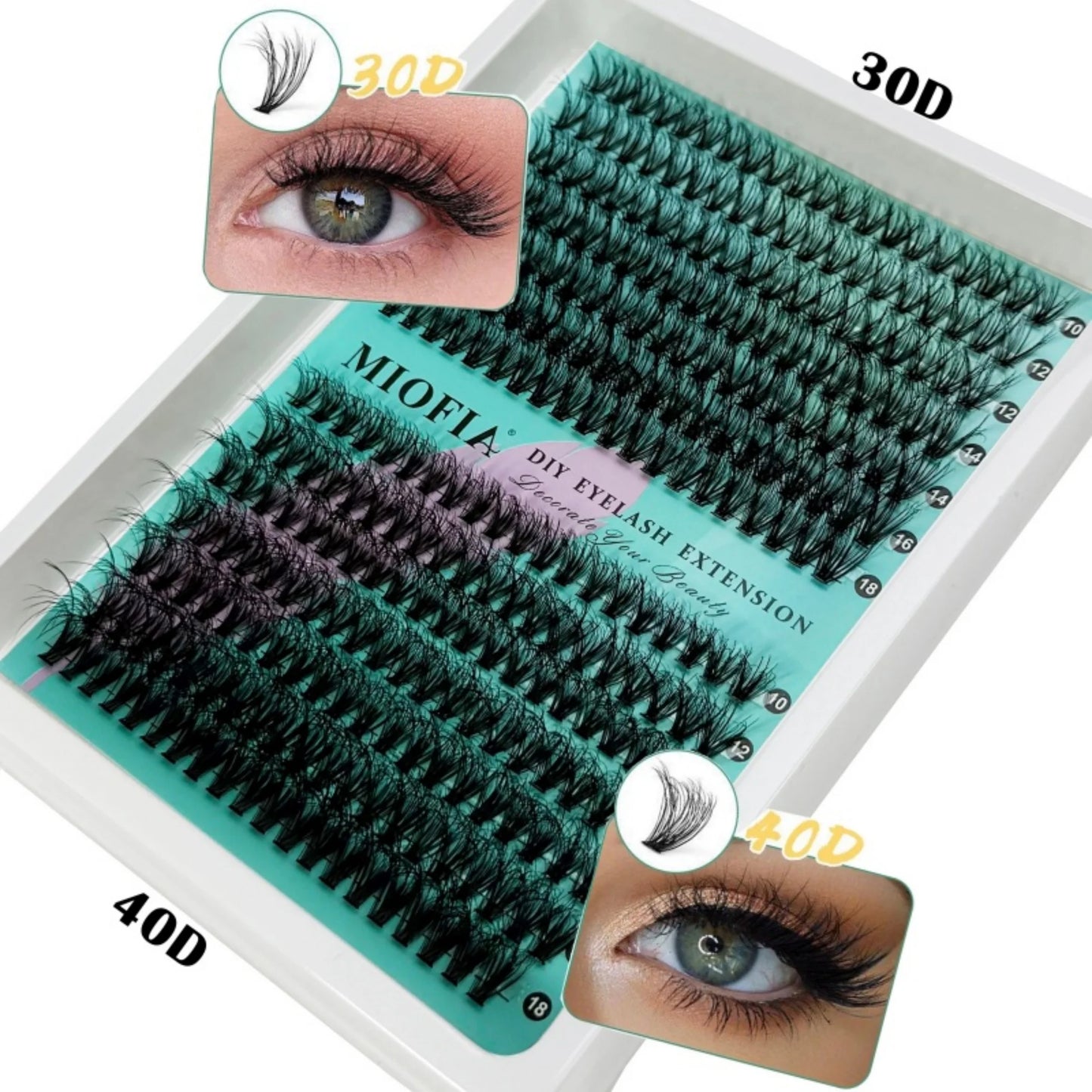 150D/100D/80D/50D Mink Eyelashes 1 Box/14 Rows Natural DIY Eyelash extension 3D Russia Individual Eyelash Cluster Lashes Cilia