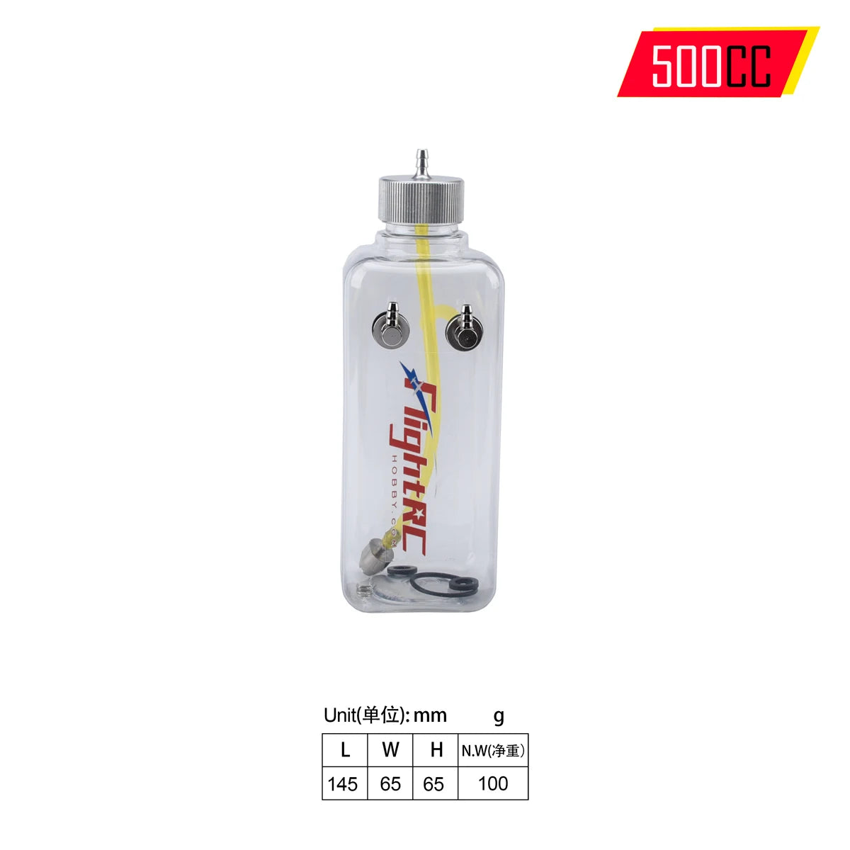 RC Fuel Tank Transparent Plastic Bottle 260/360/500/700/1000/1500 ML/CC CNC Aluminum Alloy for Gas and Nitro Airplane Model