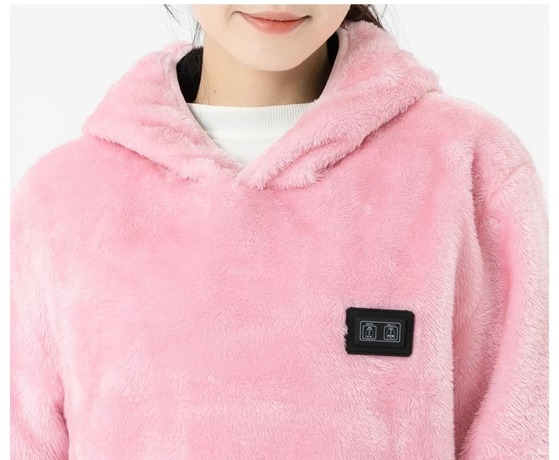 USB Infrared 9 Heating Areas Hoodies Sweater Winter Electric Heated Sweater Waistcoat For Sports Hiking Oversized M-6XL