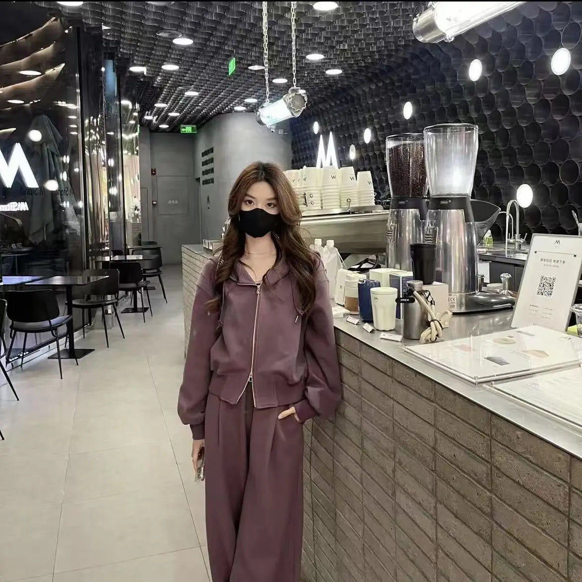 Pant Sets Two Pieces Hooded Hoodies Matching Sets Zipper Sweatshirts Long Sleeve Loose Drawstring Straight Pants Casual