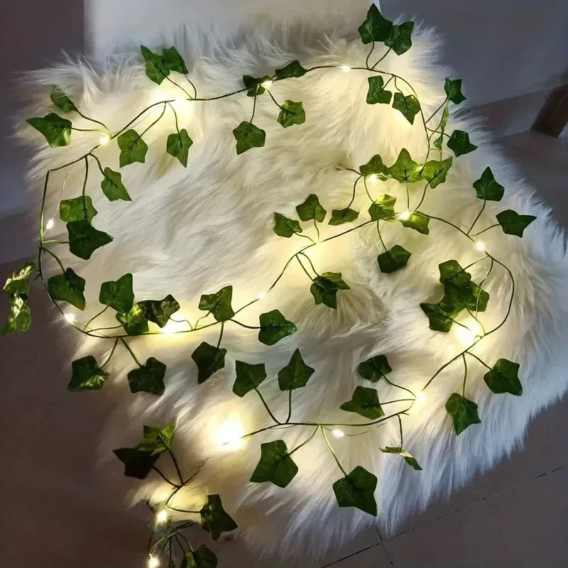 Ramadan Decoration 2025 LED String Lights 2M/5M/10M Maple Leaf Wedding Garland Christmas Fairy Light for Home Bedroom Wall Patio