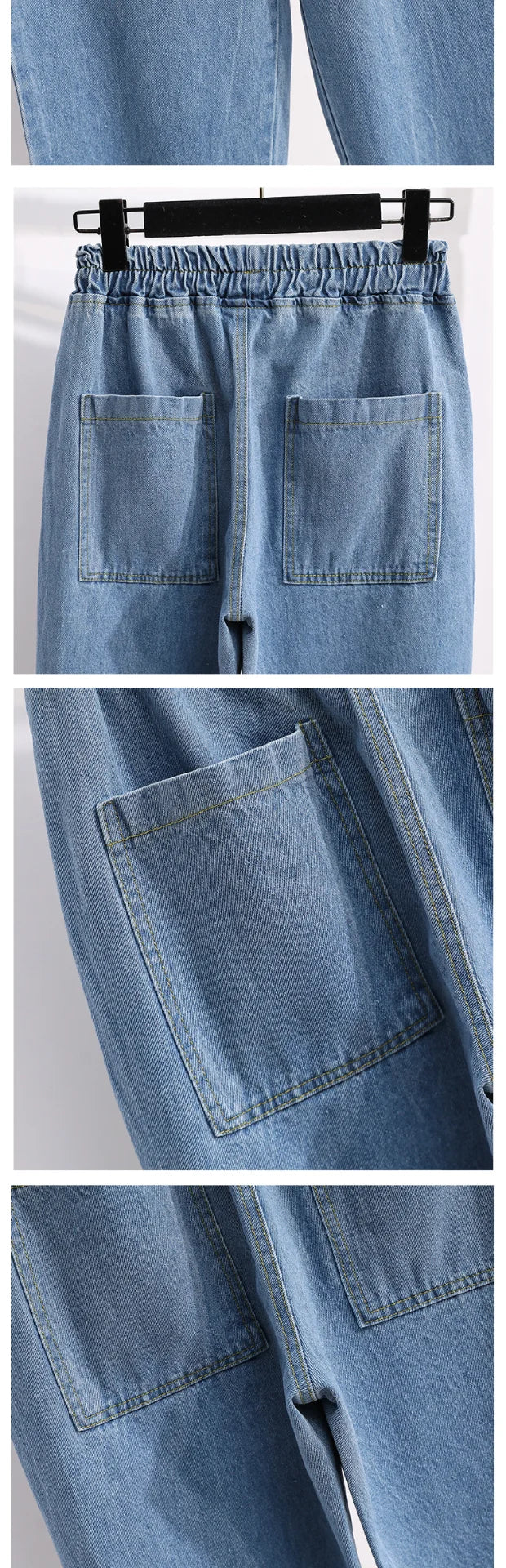 plus Size Denim Trousers High Waist Straight Leg Women's Spring Faion Slimming Long Pants Casual Harajuku Sle Jeans