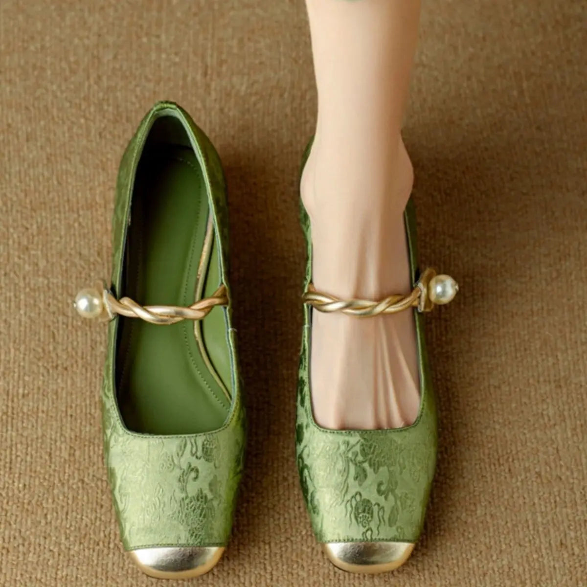 Shoes for Woman Flats Formal Women's Summer Footwear Low Heel Elegant Moccasins Flat Pointed Toe Non Slip on Promotion E 39