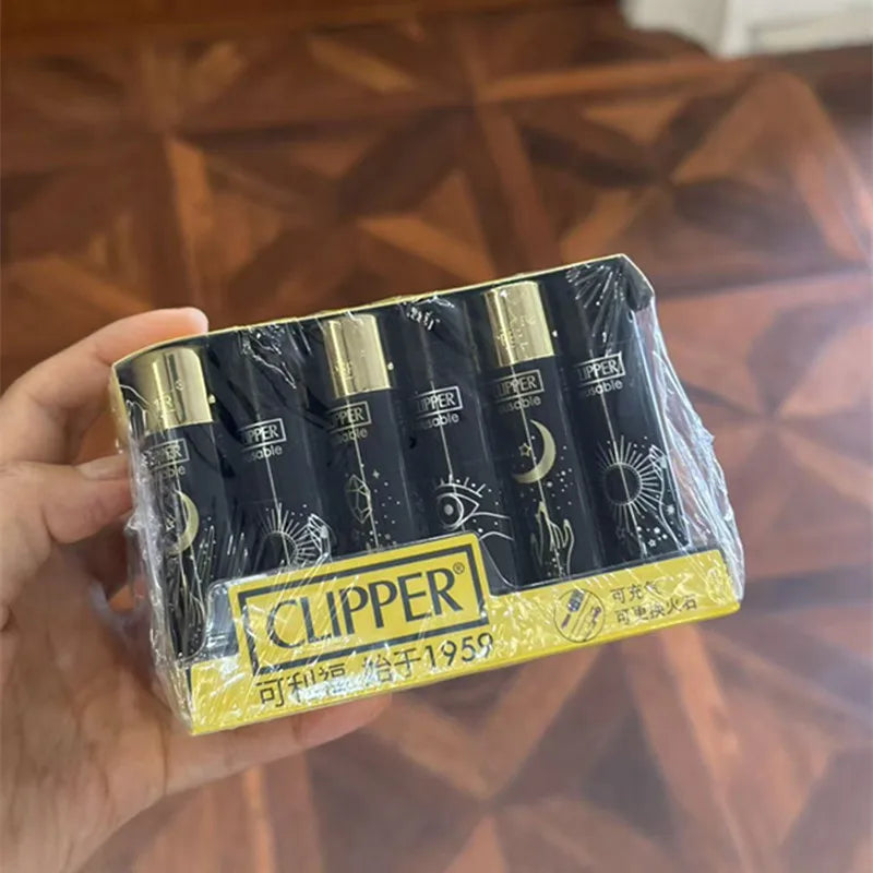 Clipper Lighter Grinding Wheel Mini Lighter Butane Flashlight Lighter (24pcs) Men's Small Tools Cool Gift Cigarette Accessories