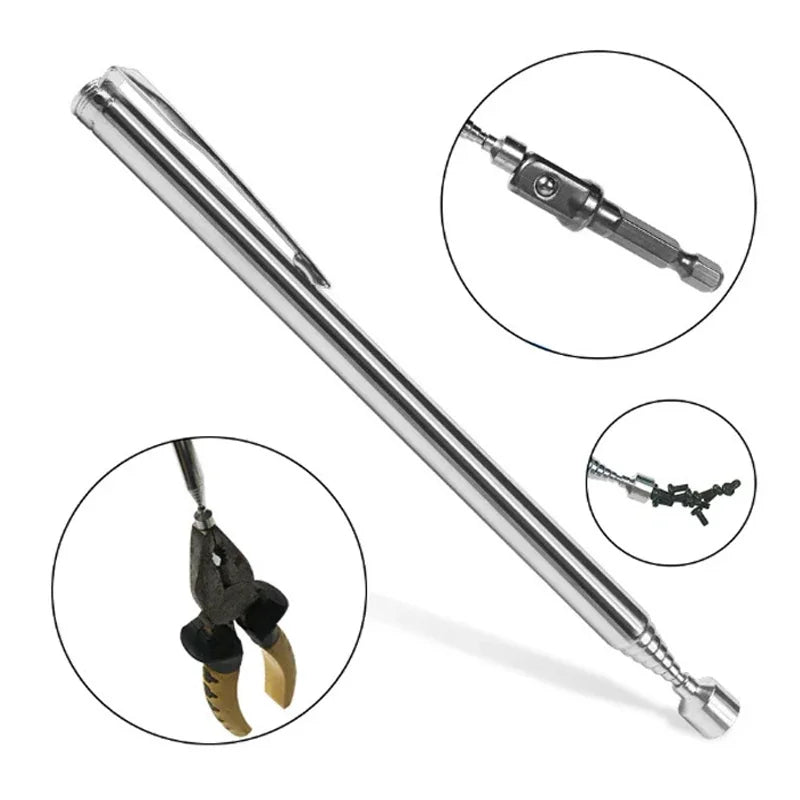 Telescopic magnetic pen mini portable retractable pick-up rod can pick up nuts and bolts convenient tool
