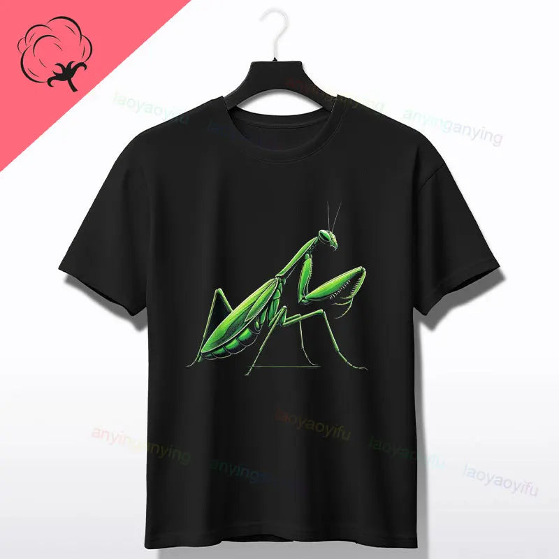 Praying Mantis Insects Bug Love Praying Mantis- Retro T-Shirt 100% Cotton Short Sleeve O-neck Tee Humor Style Design Casual Wear