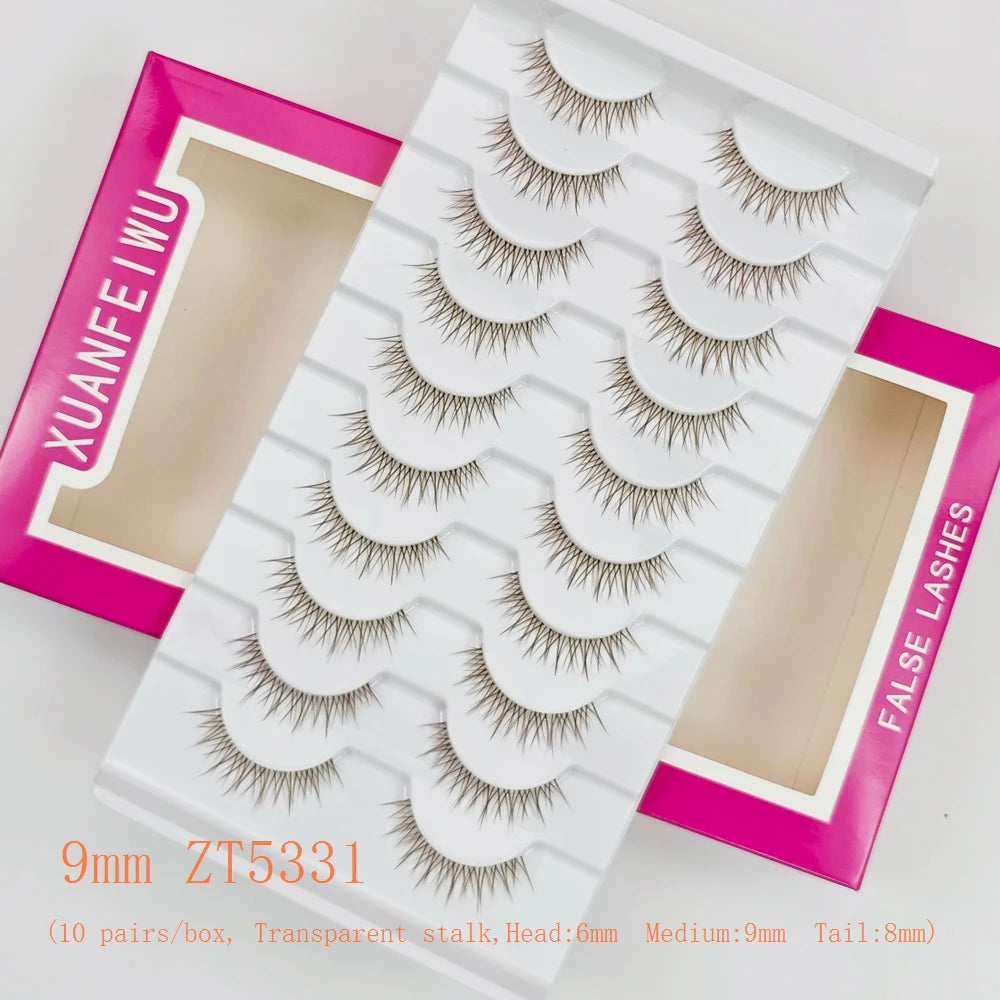 Xuanfeiwu Natural Short Style No-Makeup Look Sparse Full-Strip Ultra-Natural Realistic One-Piece Natural-Looking False Eyelashes DIY Self-Application Beginner Light Makeup Eyelashes