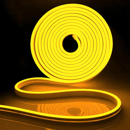 LED Neon Lights,  12V 5M Flexible，Neon Rope Light,  Waterproof Flex DIY Cuttable LED Light Strip for Indoor Outdoor Decoration
