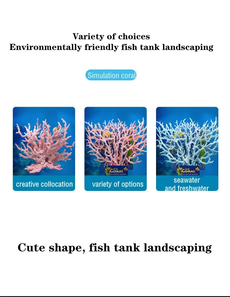Aquarium S/L Artificial Resin Aquatic Coral Landscape Fish Tank Decoration Underwater Submarine Coral Aquarium Decoration