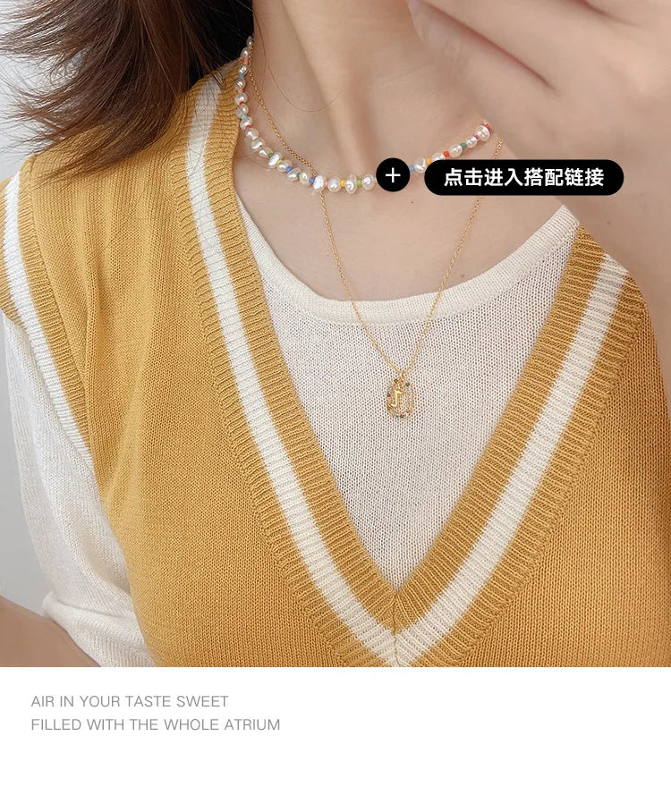 925 Sterling Silver Gold Letters A - Z Initial M S C K Alphabet Pendente Long Chain Necklace Say My Name Fine Jewelry