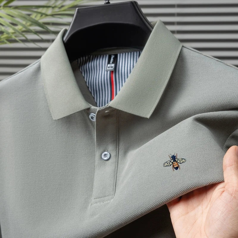 100% pure cotton men's short sleeved summer new luxury golf polo shirt high-quality brand exquisite embroidery design T-shirt to