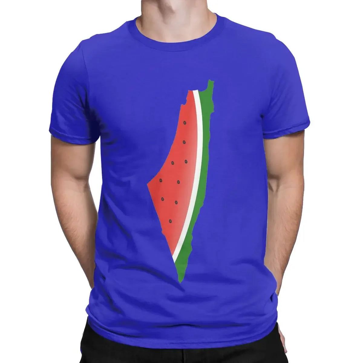 Men T-Shirt Watermelon Vintage 100% Cotton Tee Shirt Short Sleeve T Shirt Crewneck Tops Printing