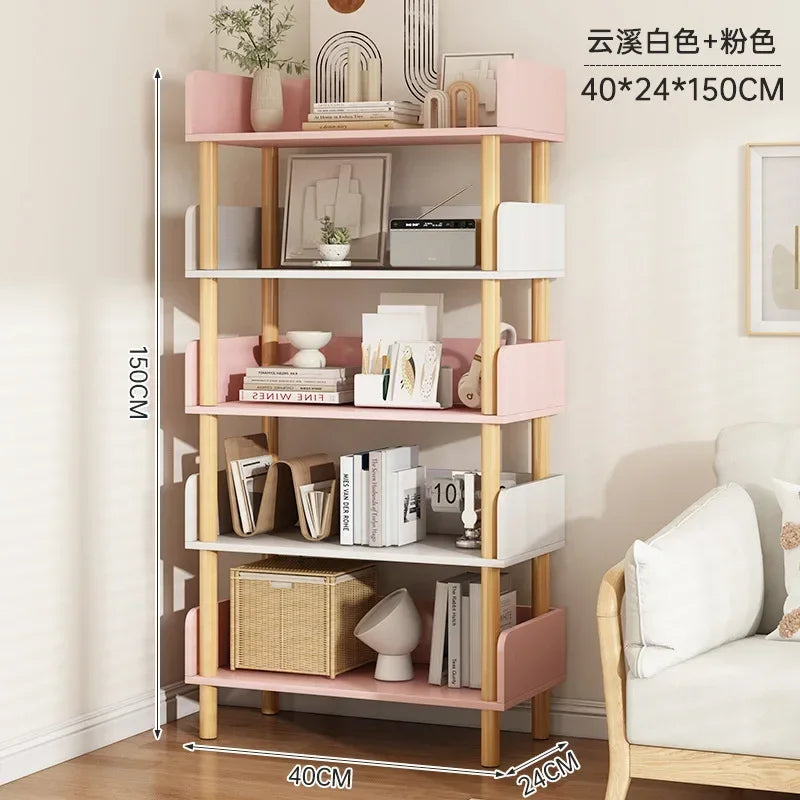 Modern Office Staggered 6-Shelf Luke Bookcase Storage Shelves  Kids Bookshelf Bookcase Display Libreria Mobile Library Furniture