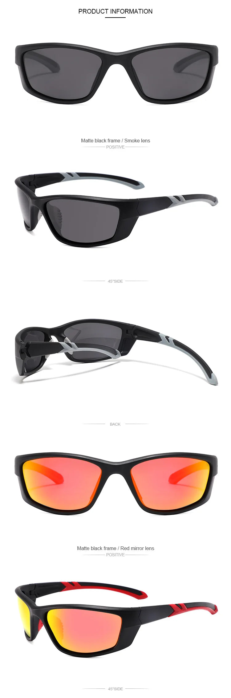 Men's Polarized Cycling Glasses Anti-glare Sports Sunglasses Women for Fishing Outdoor Mountaineering Sun Protection