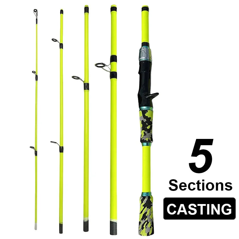 1.8M 2.1M Casting Spinning Fishing Rods 4 /5Section UltraLight Travel Portable Lure Feeder Pole Pesca EVA Handle Tackle