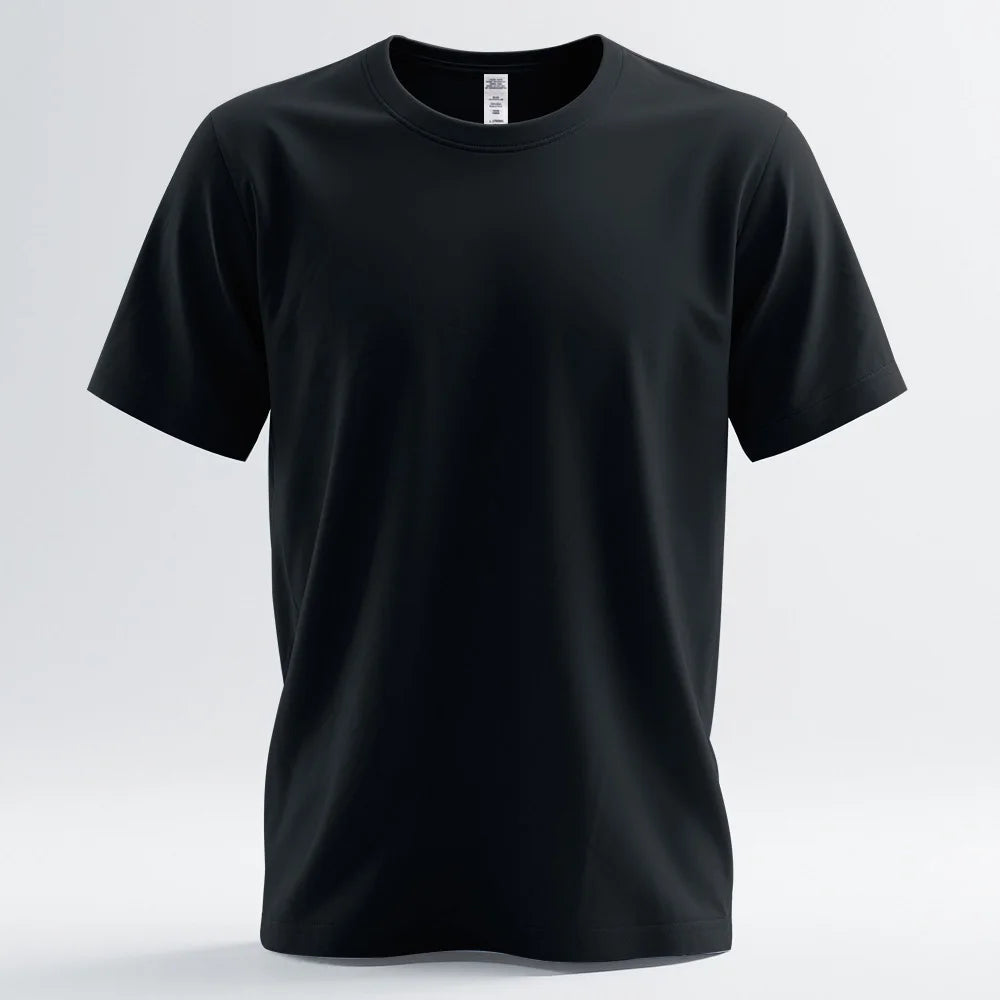 100% Pure Cotton Mens Tee Shirts High Qualty Man Round Neck Base T Shirts Summer Breathable Tops Oversized Unisex Basic T-shirt