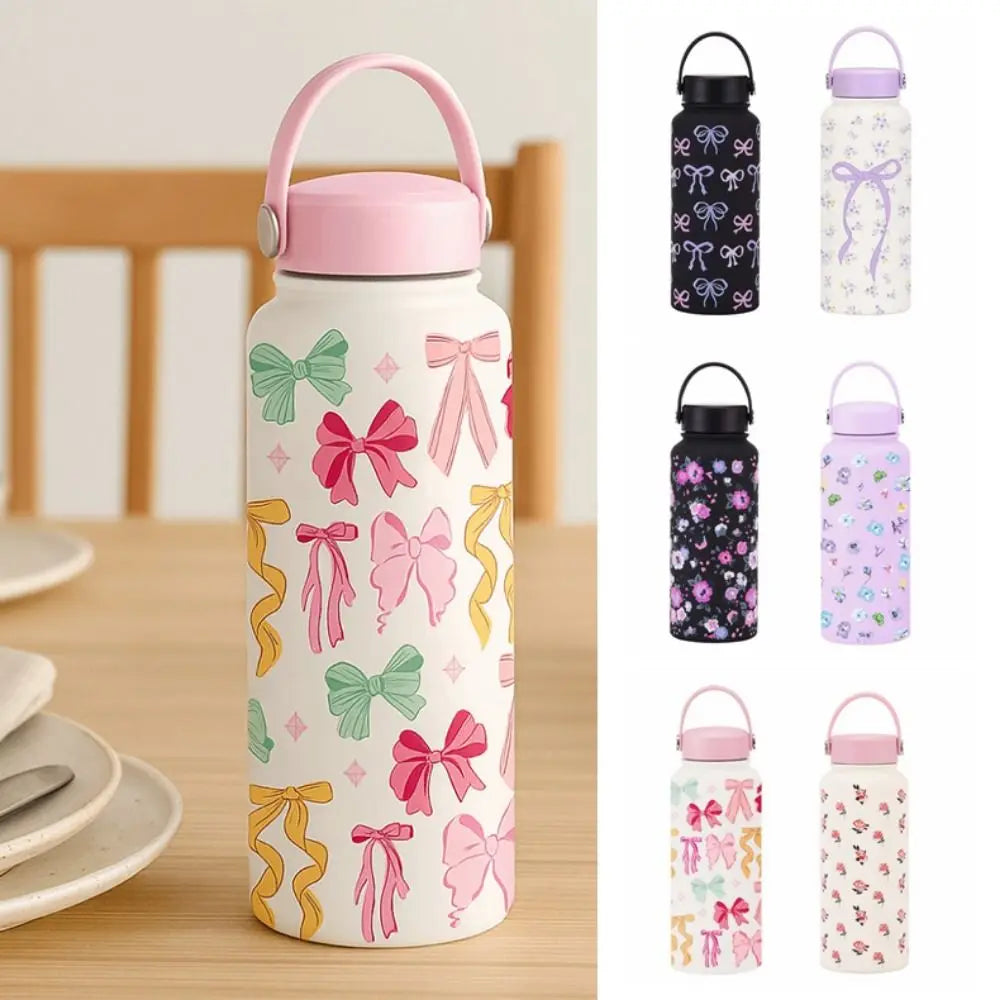 Gift INS Insulated Water Bottle Portable 1L Outdoor Insulated Mug Stainless Steel Leak-proof Thermal Water Bottle Office