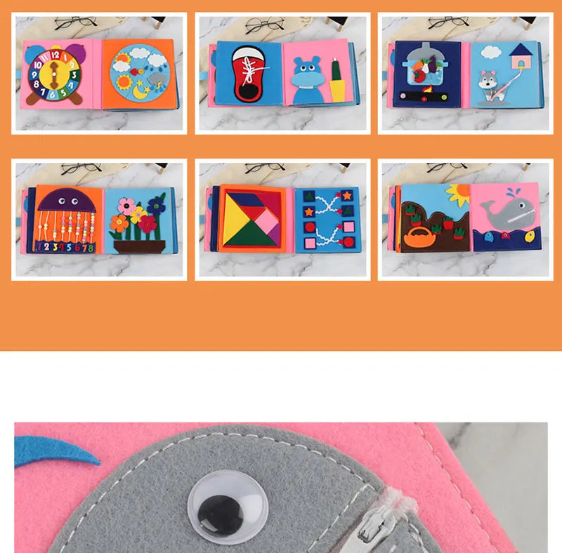 Baby Felt Quiet Books Busy Board Toddler Basic Life Skill Early Learning Education Toys Montessori Story Cloth Book For Boy Girl